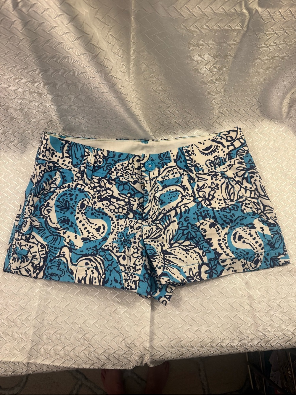 Lilly Pulitzer Women’s Blue and White The Walsh Shorts.